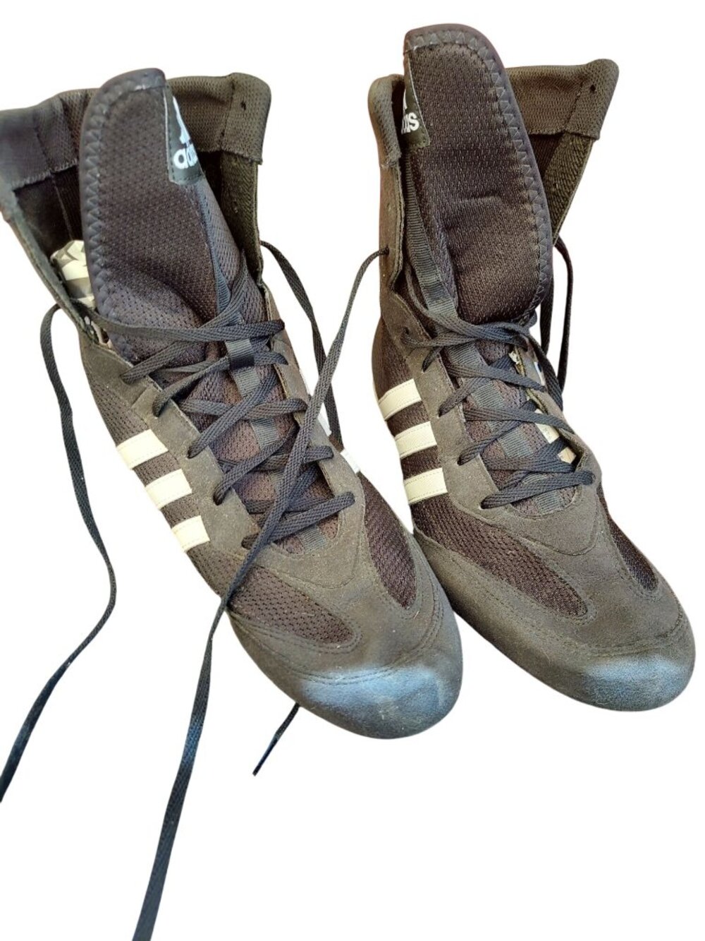 Adidas Mens Black & White Wrestling Shoes Size 12 Lightweight & Breathable 1401
